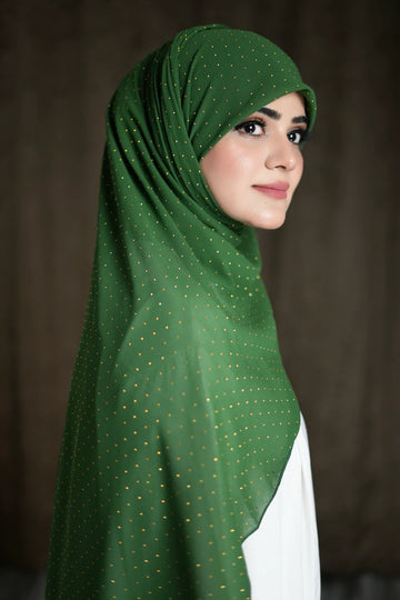 Dark Green Golden | Stone Hijab