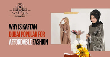 Affordable kaftan dresses on display in a Dubai market