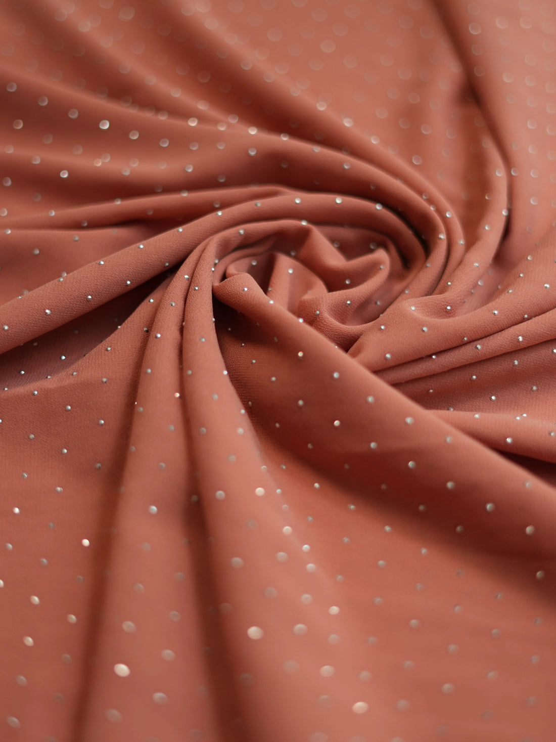 Pastel Peach Silver | Stone Hijab