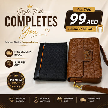 Everyday Luxury 2-Piece Leather Bag & Wallet Set